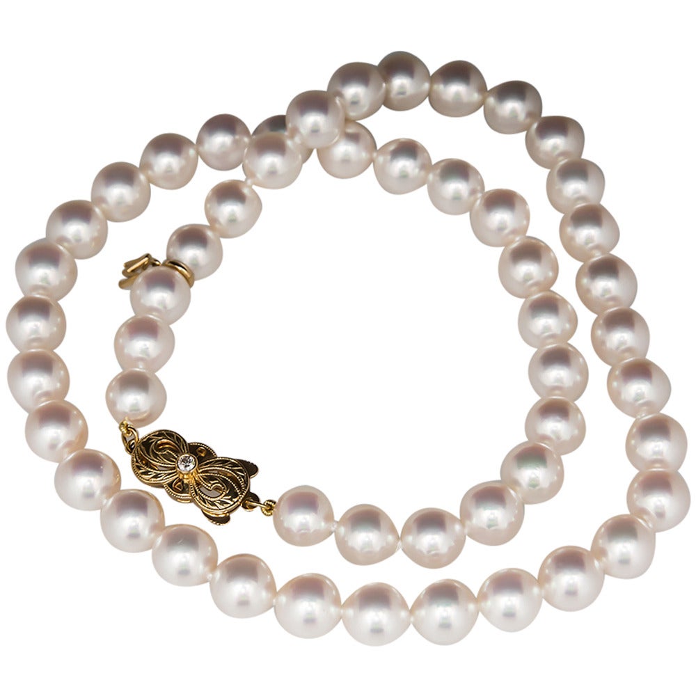 Mikimoto Grade AA Pearl Necklace For Sale