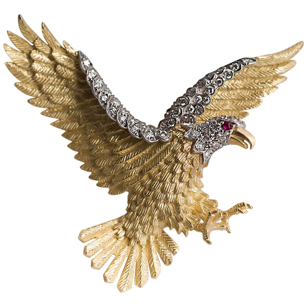 The American Bald Eagle Herbert Rosenthal Bicentennial Brooch For Sale