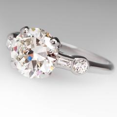 1940s 1.85 Carat Transitional Diamond Platinum Engagement Ring
