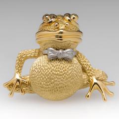 Henry Dunay Toad Frog Gold Platinum Brooch Pin