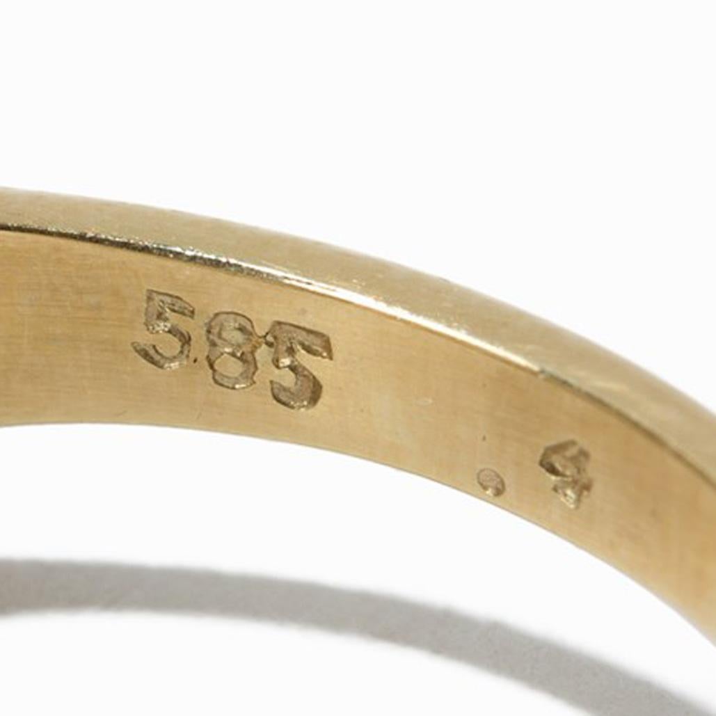 Art Deco Diamond Bow-Shaped Ring, 14 Carat Yellow Gold, 1930s