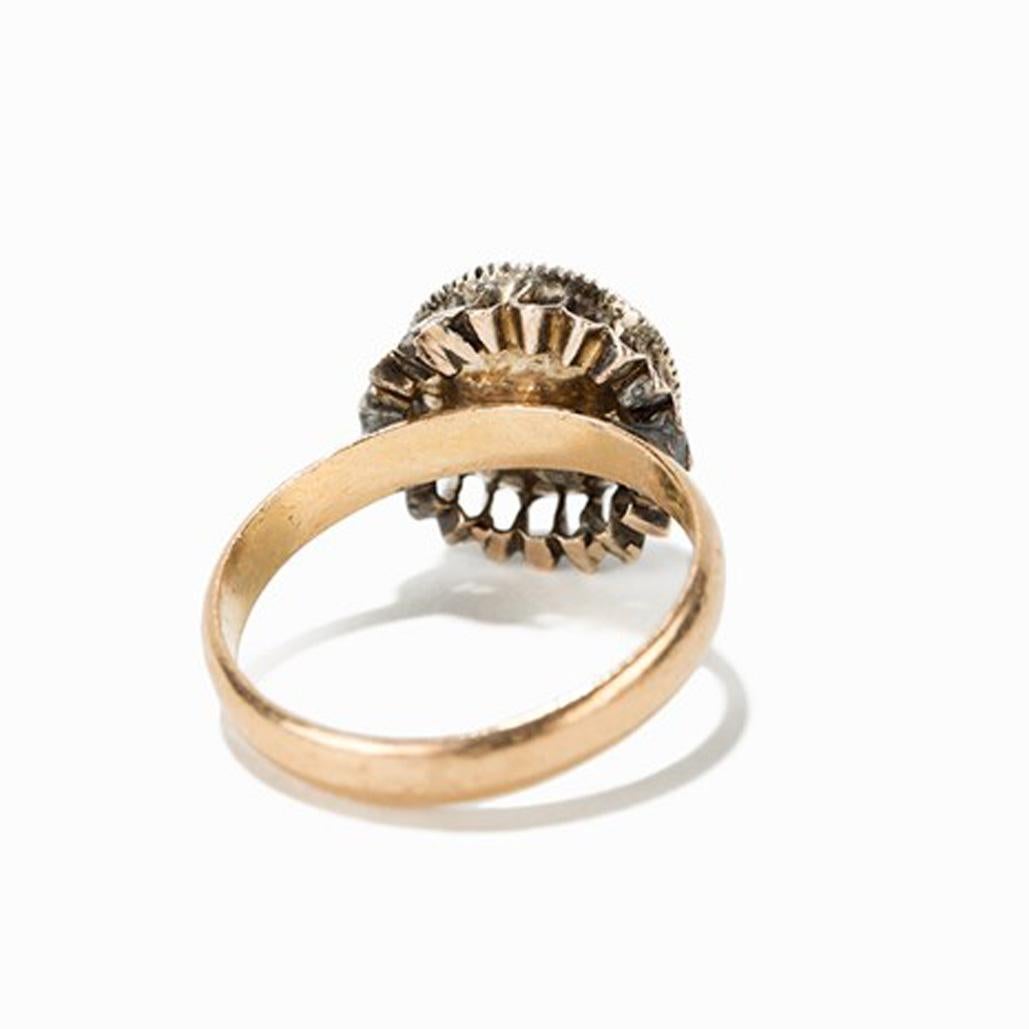 Gold Ring with 9 Diamonds Damen