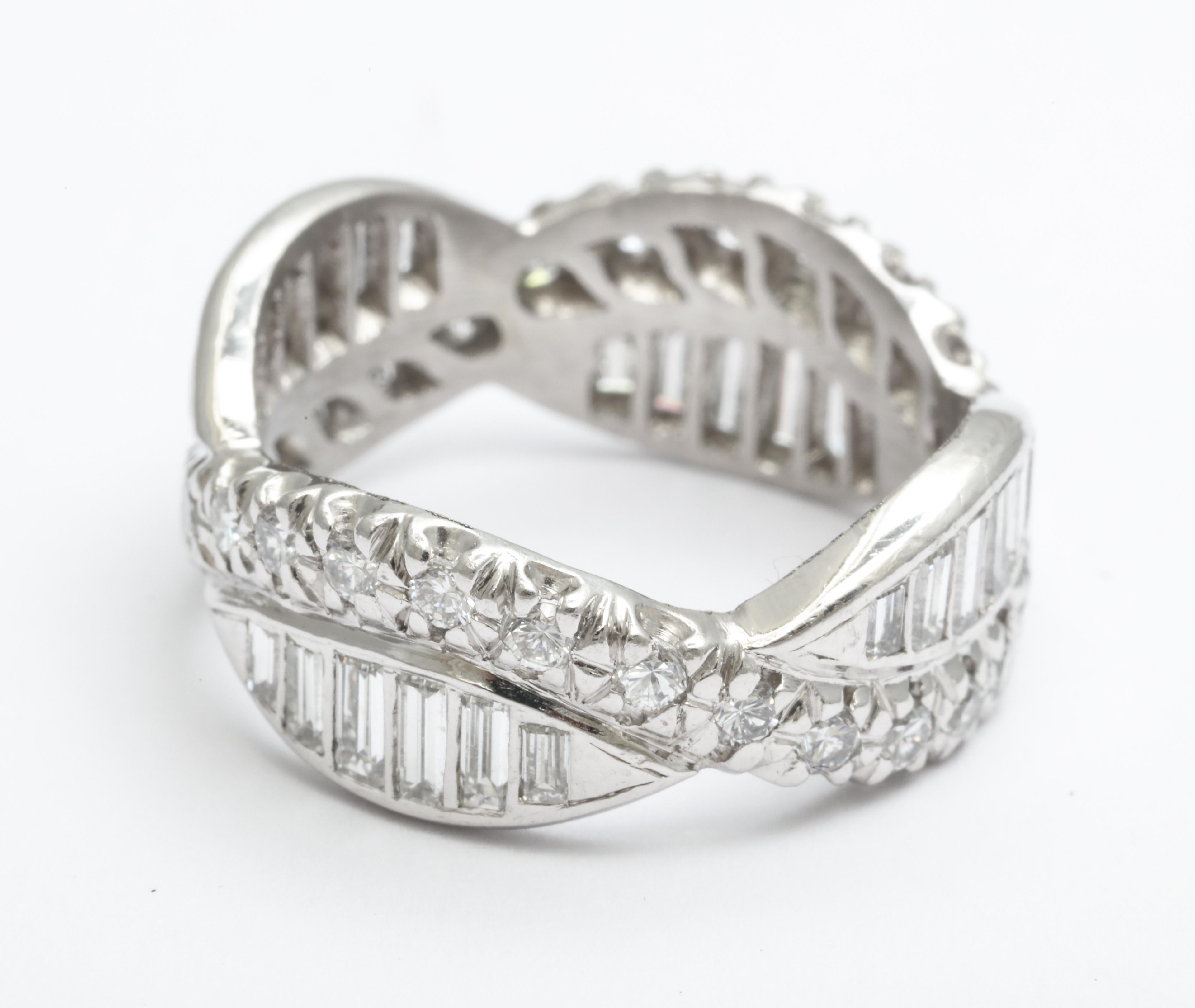 Art Deco Diamond and Platinum Eternity Band 2