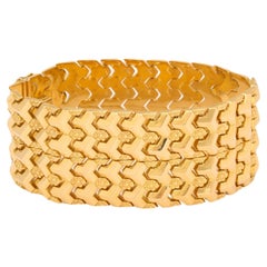 Retro Honeycomb Woven 18 KGold Bracelet