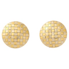 Van Cleef & Arples 18K Gold Woven Circle Earrings