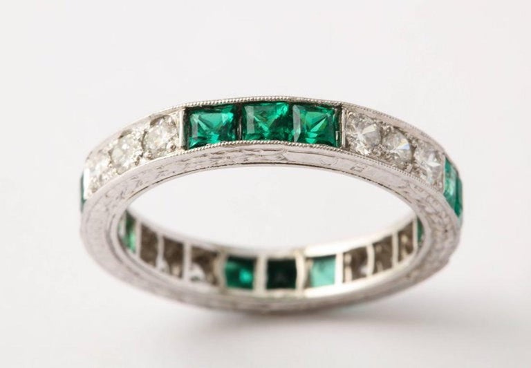 Vintage Eternity Bands with Emeralds Rubies Diamonds Tiffany and