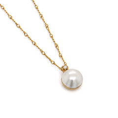 Mabe Pearl & Diamond 18K Yellow Gold Figure-of-Eight Chain Pendant Necklace