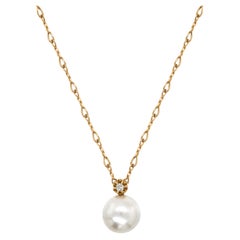 Mabe Pearl & Diamond 18K Yellow Gold Figure-of-Eight Chain Pendant Necklace