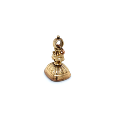Antique Bloodstone Intaglio Coat of Arms Seal Fob Pendant in 14 Carat Gold