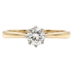 0.39 Carat Diamond Solitaire Engagement Ring in 18 Carat Yellow and White Gold