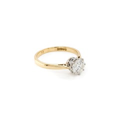 0.99 Carat Diamond Solitaire Engagement Ring in 18 Carat Yellow and White Gold
