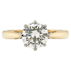 0.99 Carat Diamond Solitaire Engagement Ring in 18 Carat Yellow and White Gold