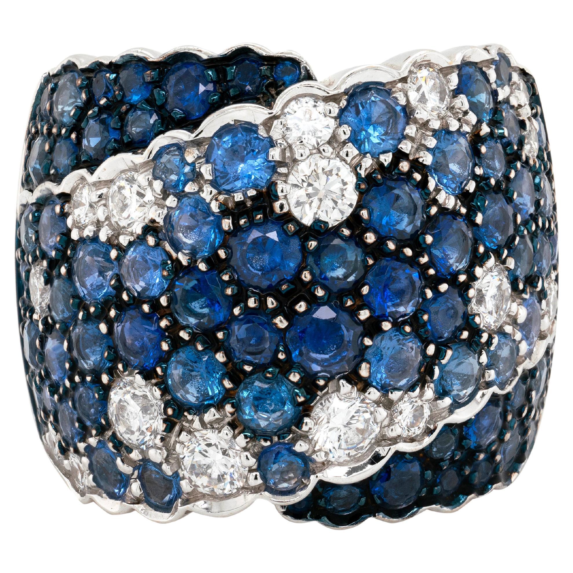 Wempe Sapphire and Diamond Cocktail Ring For Sale