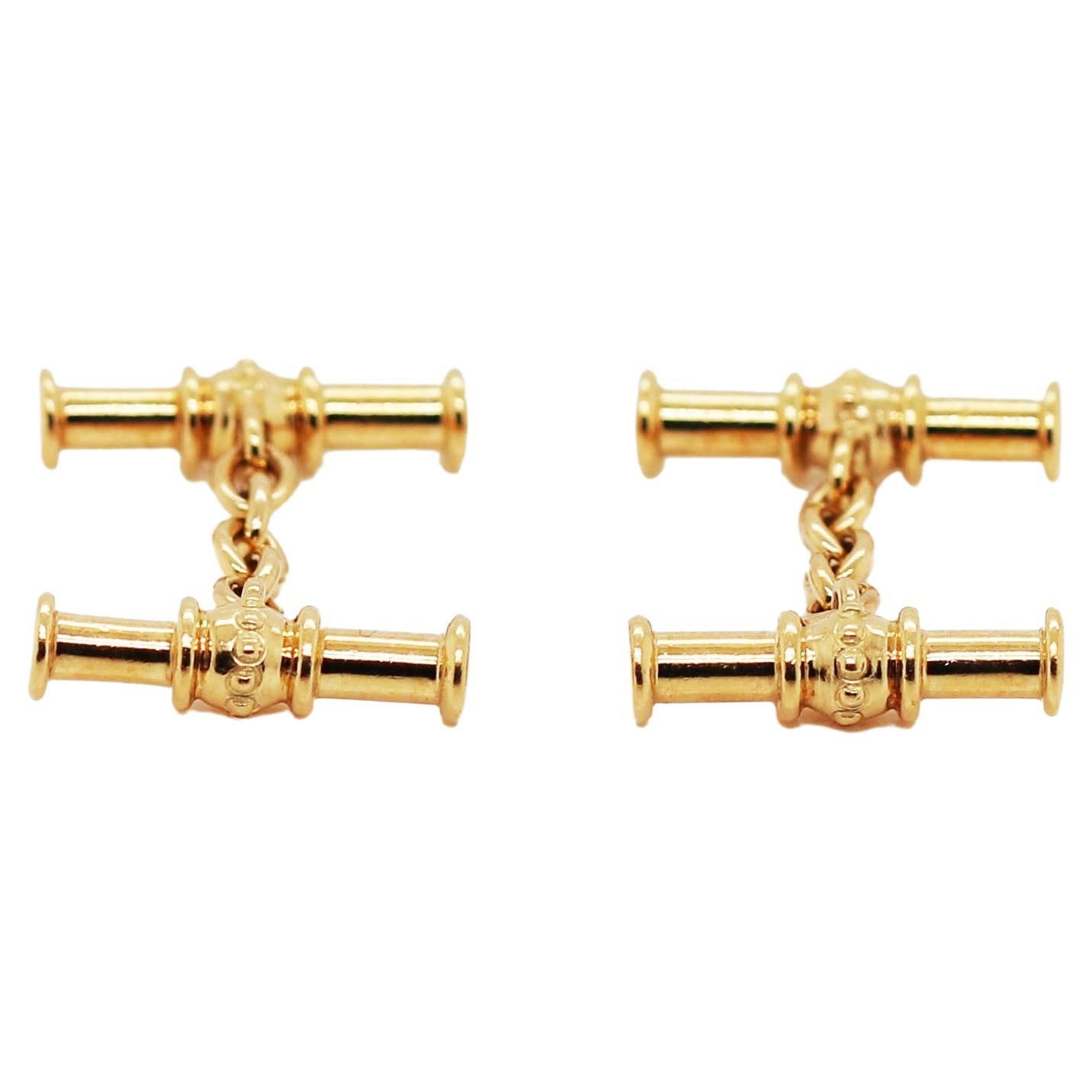 Mappin & Webb 18 Carat Yellow Gold Chain Link Cufflinks For Sale