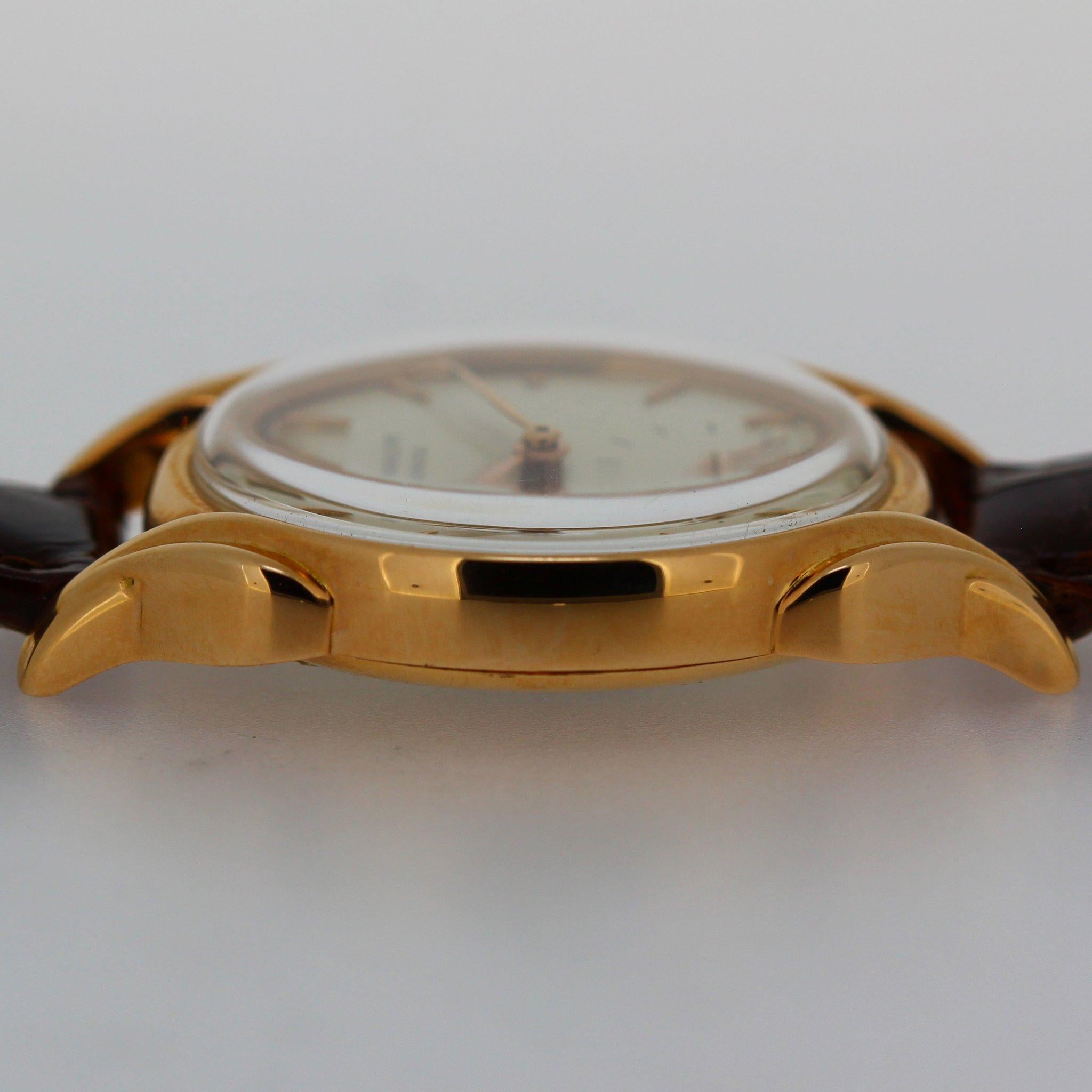 Women's or Men's Patek Philippe 2431R Vintage Rose Gold Watch, Fancy Flame Lugs, circa 1948