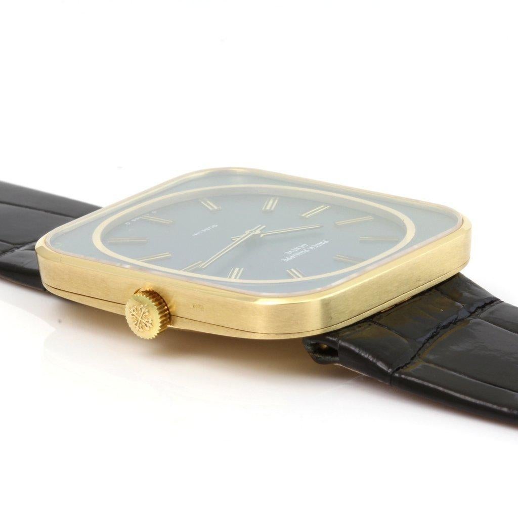 Patek Philippe 3582J Vintage Rectangular Blue Dial Watch, circa 1973 3