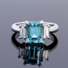 Rare 2.48 Carat Paraiba Tourmaline and Diamond Ring set in Platinum