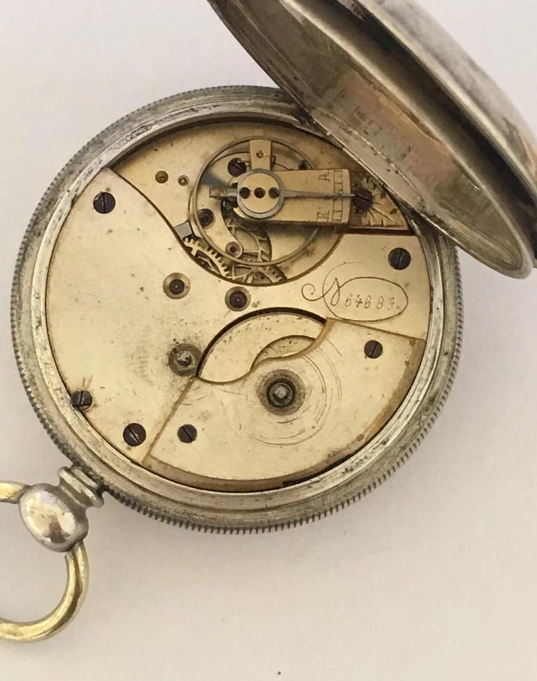 Antique Silver Pendulum Swinging Pocket Watch For Sale at 1stdibs