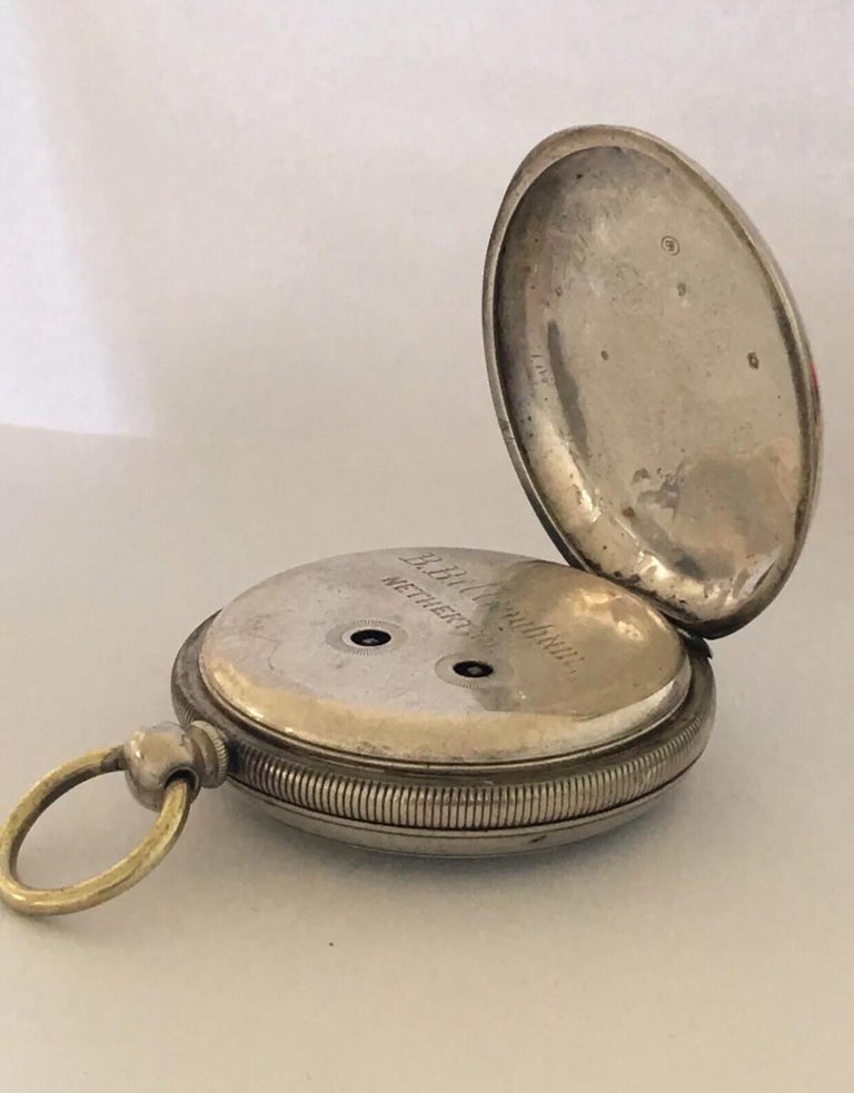 Antique Silver Pendulum Swinging Pocket Watch For Sale at 1stdibs