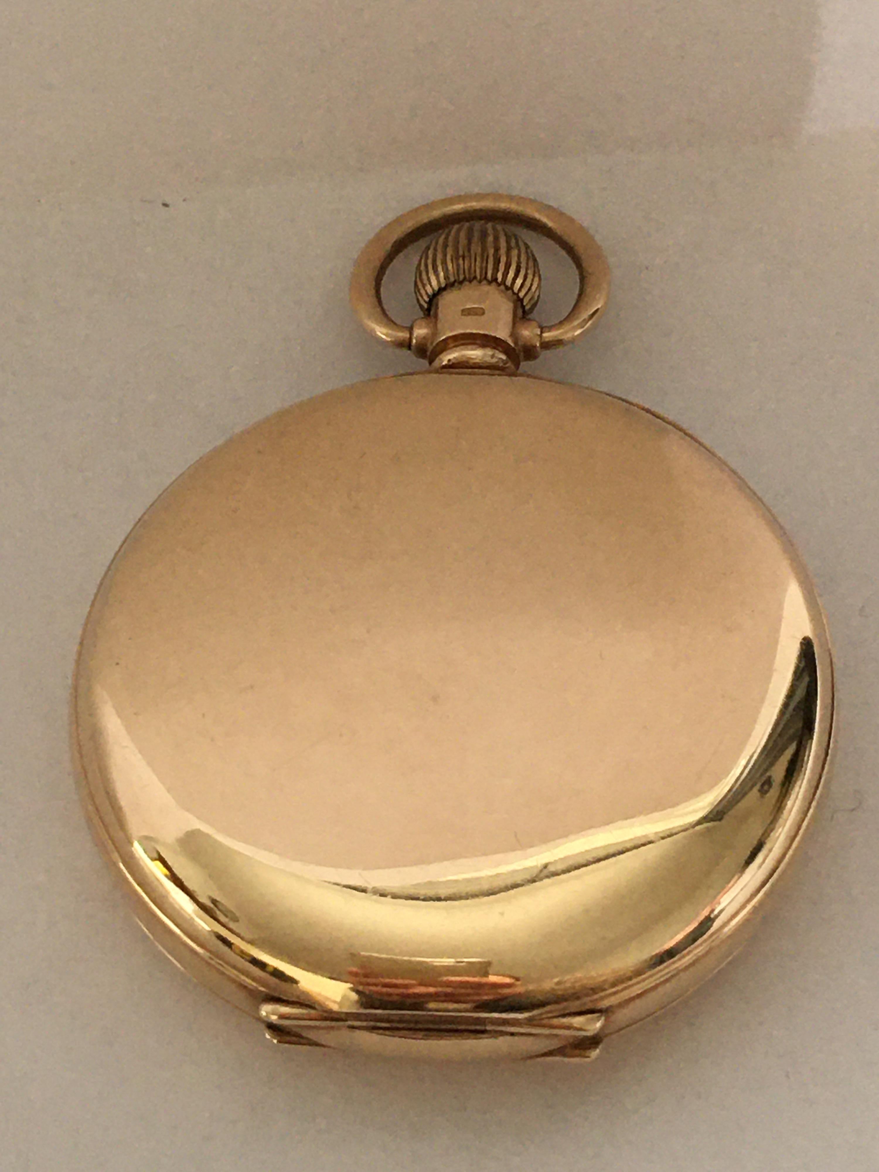 9 Karat Gold Full Hunter Cased Pocket Watch Signed A.W.W. Co. Waltham Mass U.S.A 11