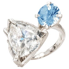 Verlobungsring aus achtzehn Karat Weißgold mit Paraiba-Turmalinen
