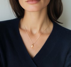 Eighteen Karat Matt Rose Gold Easter Pendant with Natural Sapphires and Diamonds