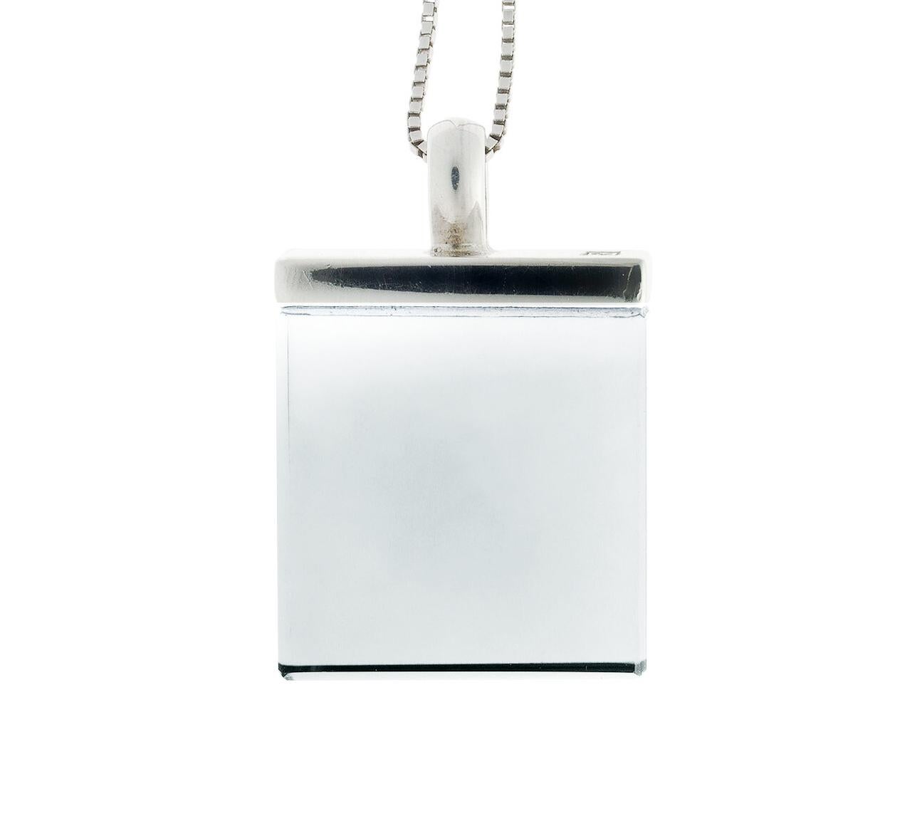 Taille mixte Collier à pendentifs en or blanc de style Art déco avec quartz en vente