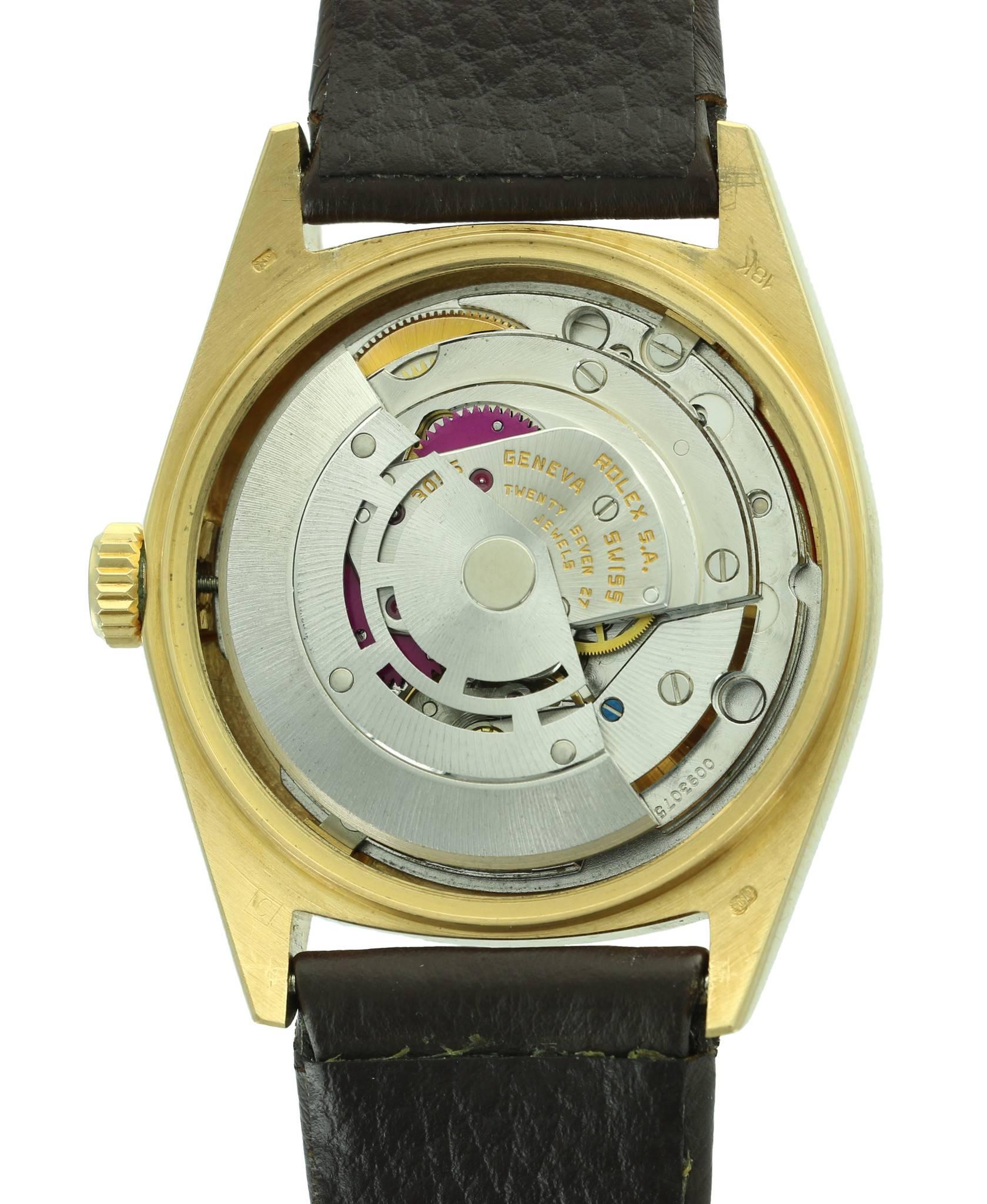 Rolex Yellow Gold Day-Date Stella Dial Arabic Script Wristwatch Ref 18038 In Excellent Condition In Beverly Hills, CA