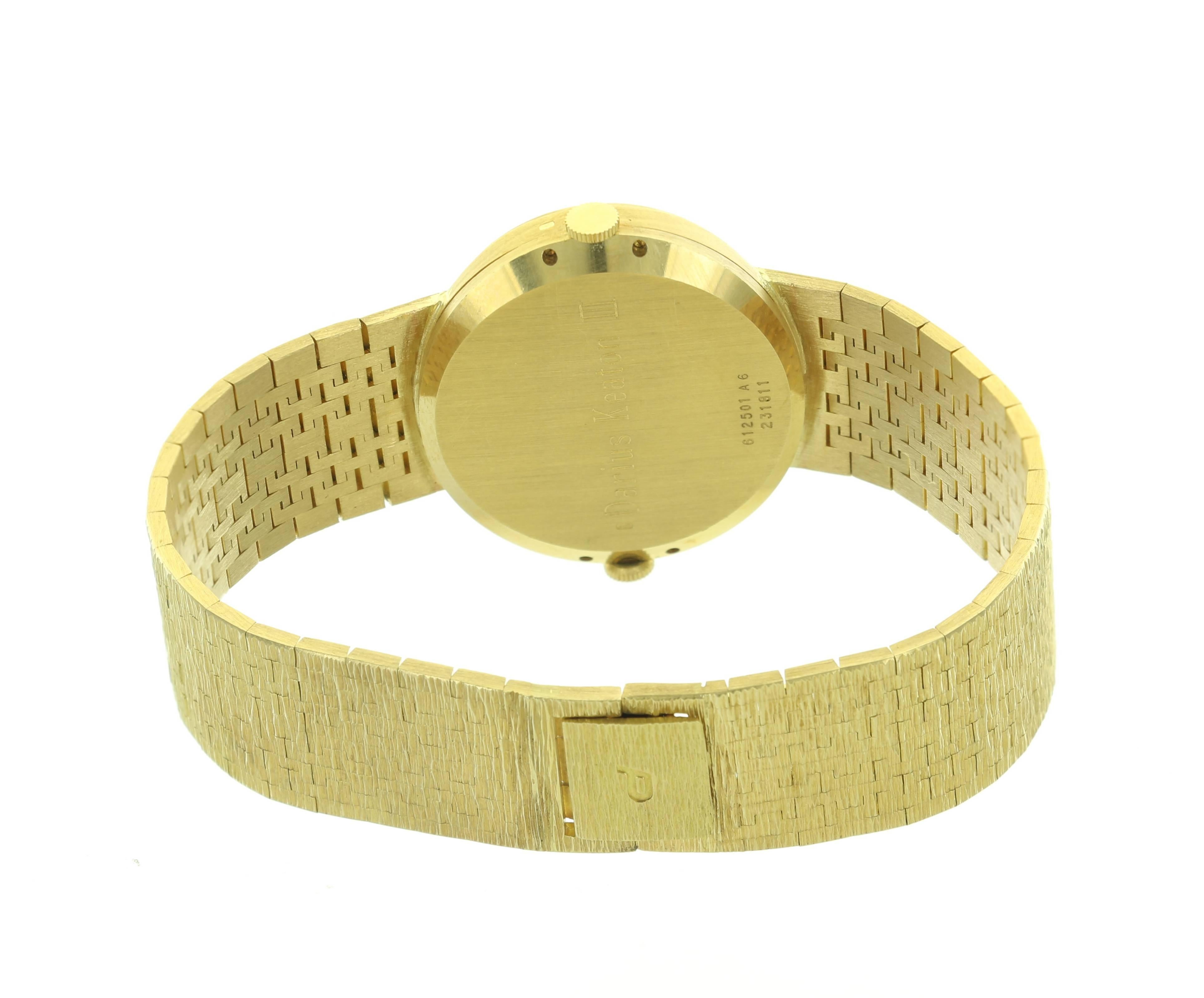 Women's or Men's Piaget Yellow Gold Dual-Time Wristwatch Ref 612501 For Sale
