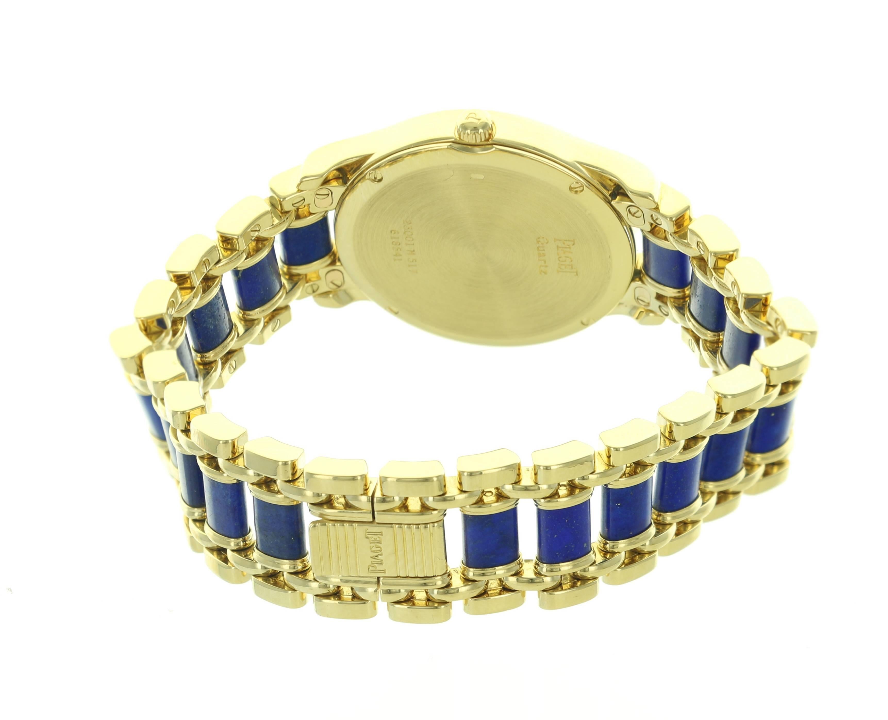 Piaget Lady's Yellow Gold Lapis Lazuli Wristwatch 1