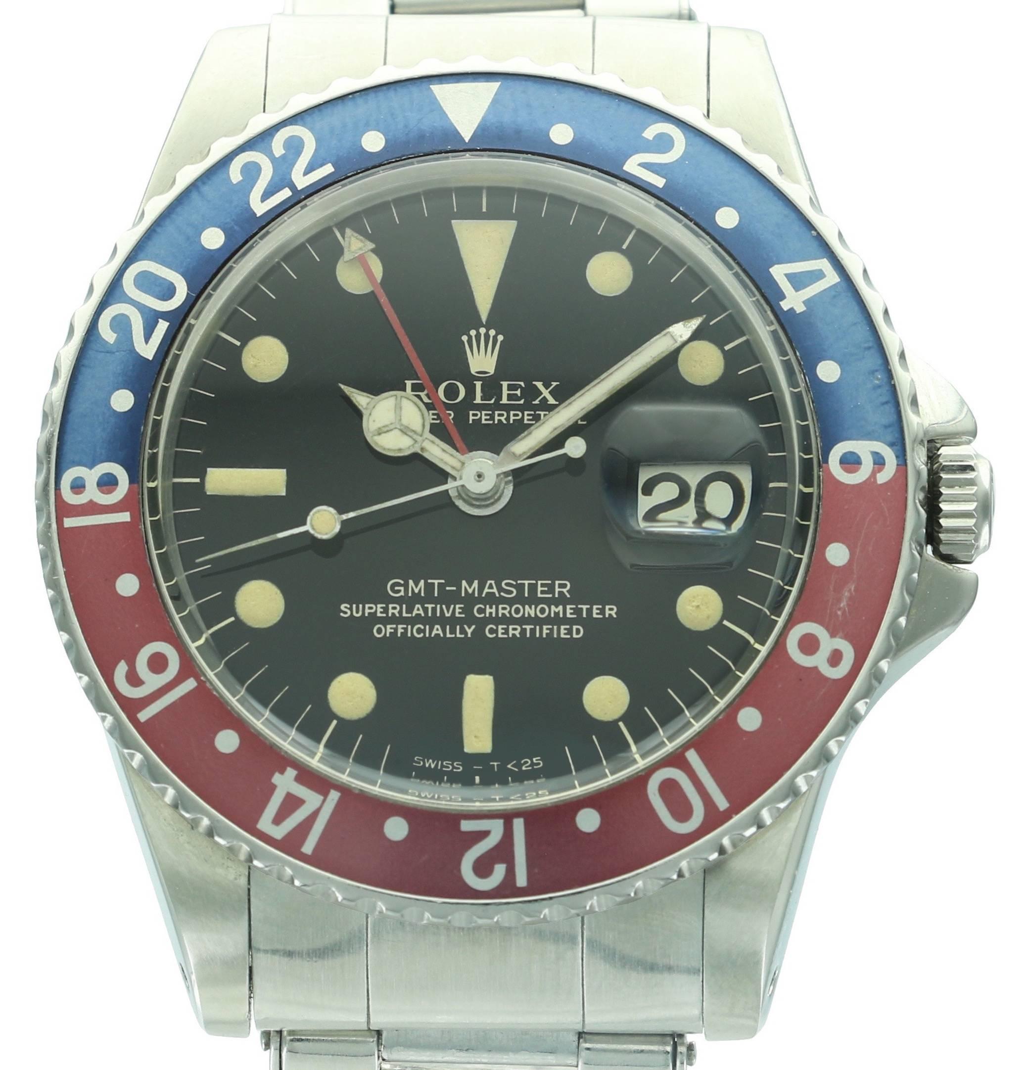 The GMT-Master is one of the pillars in the famous Rolex sport watch collection, alongside the Submariner and the Daytona. Easily identifiable with it’s two-colored bezel, the GMT-Master has become an icon among vintage watch collectors, with some