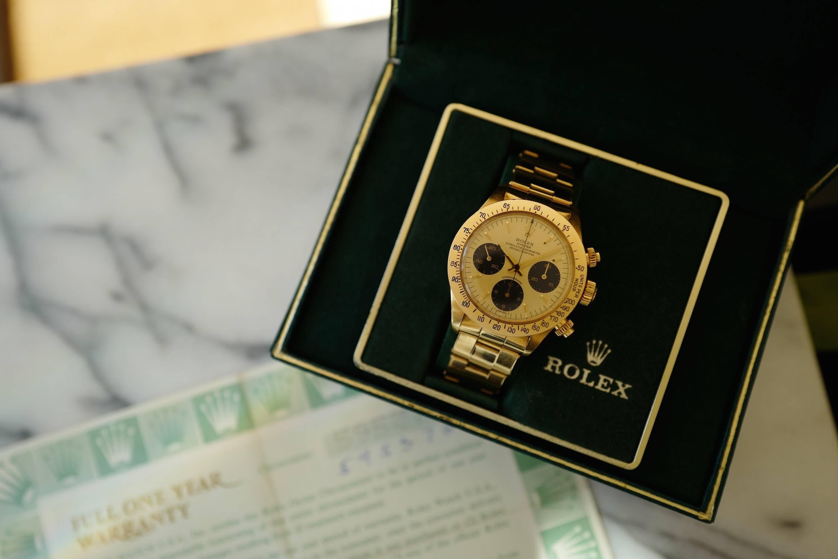 Rolex Yellow Gold Daytona Chronograph Wristwatch Ref 6265  1