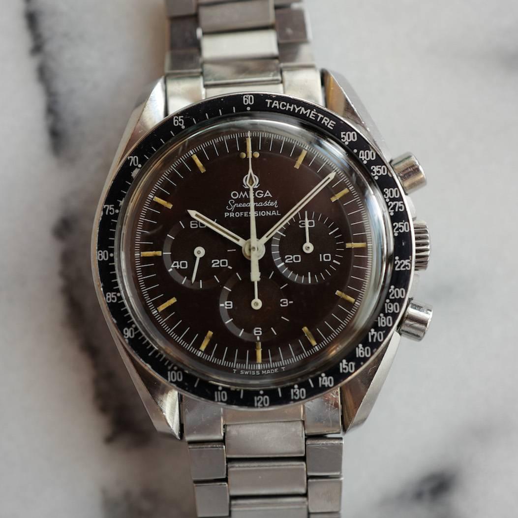 Omega Stainless Steel Tropical Speedmaster Wristwatch Ref 145.022 For Sale 2