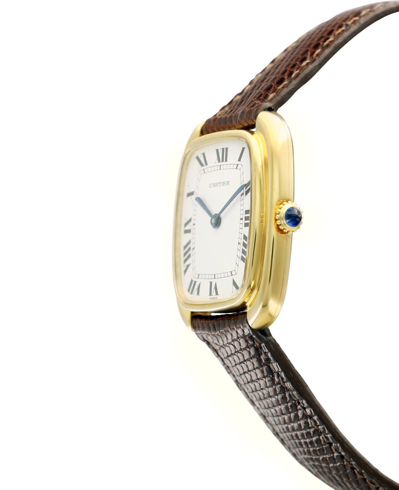 Cartier Yellow Gold Tank Gondole Automatic Wristwatch In Excellent Condition In Beverly Hills, CA