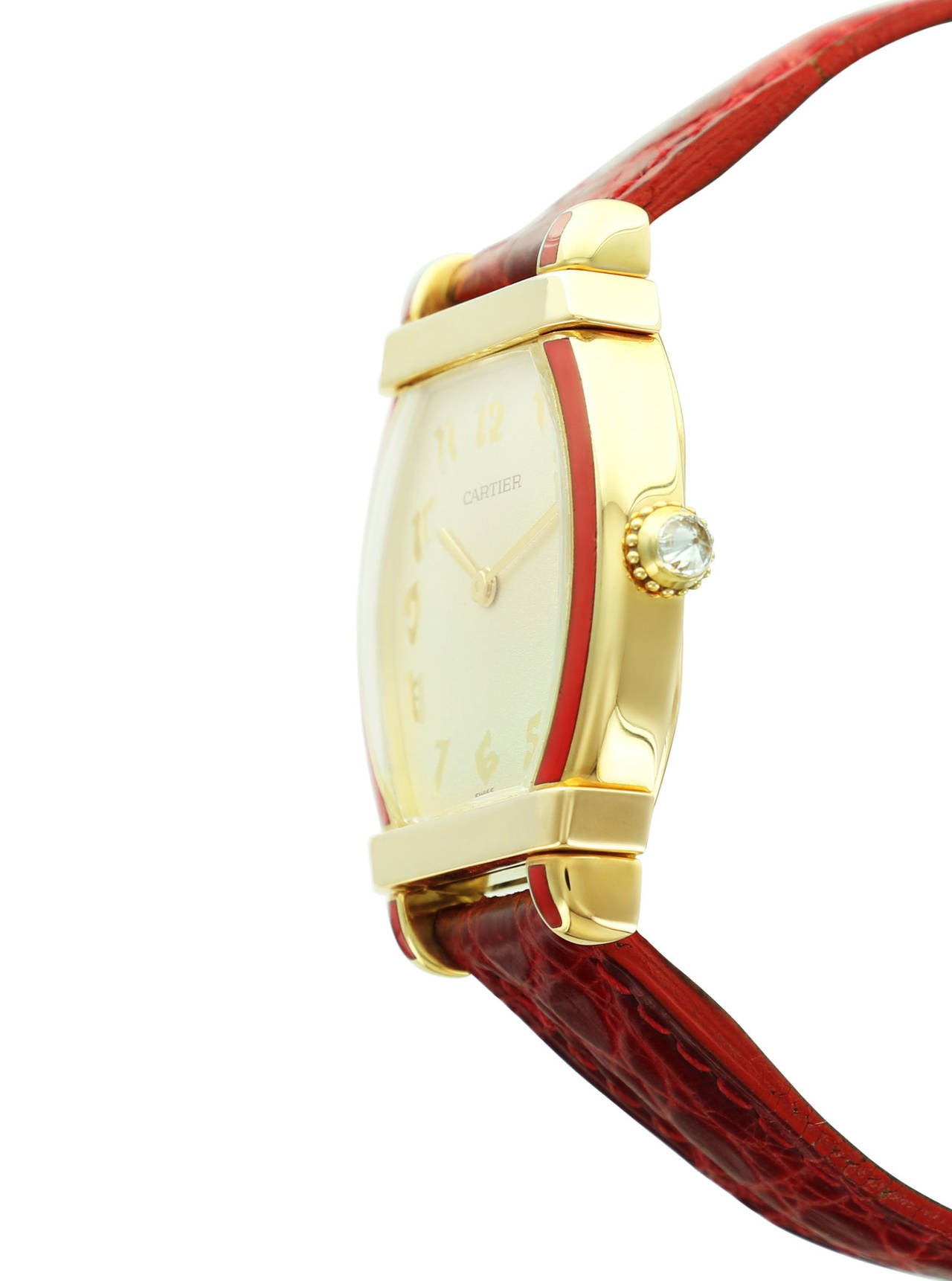 Cartier Yellow Gold Tortue Chinoise Wristwatch Ref 2306 In Excellent Condition In Beverly Hills, CA
