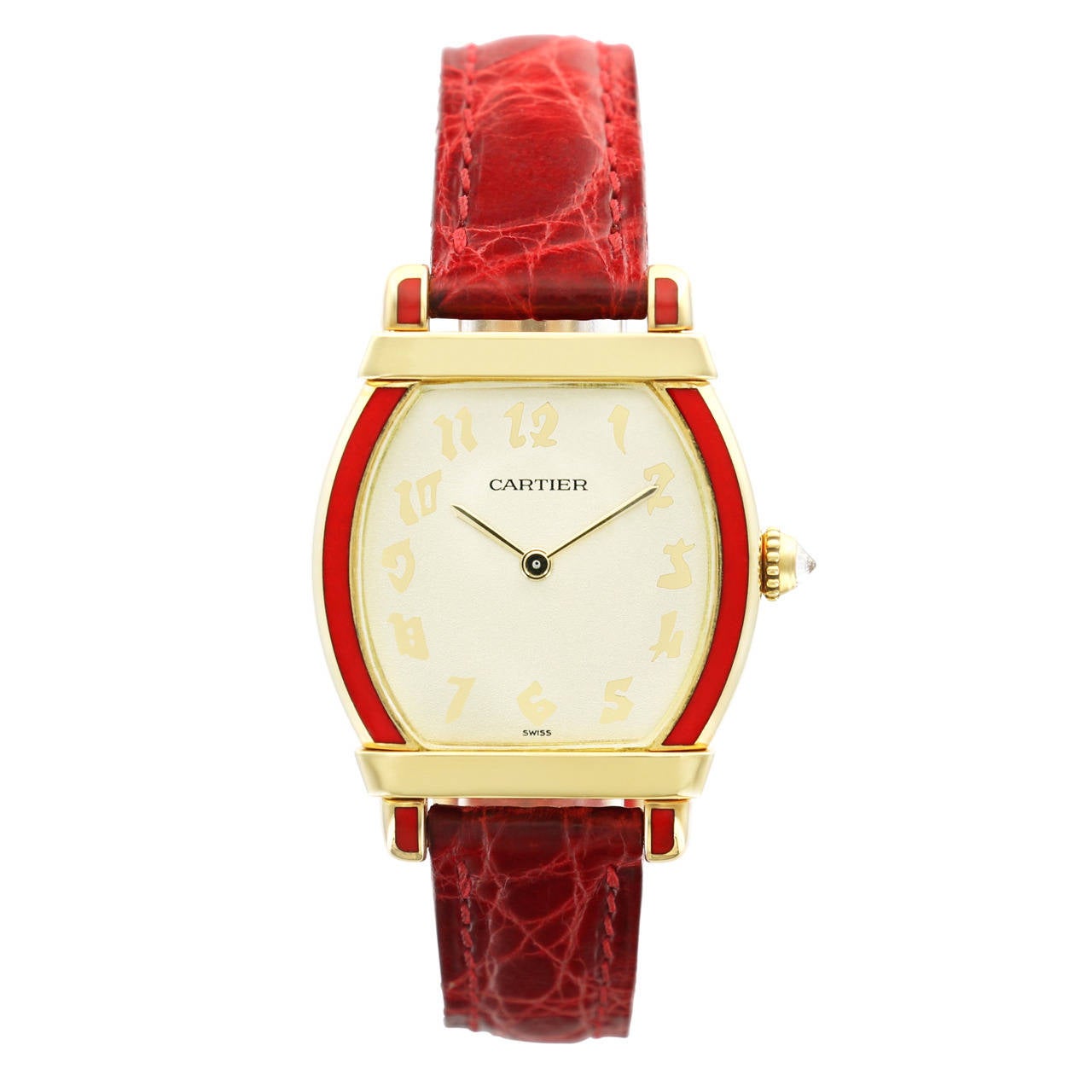 Cartier Yellow Gold Tortue Chinoise Wristwatch Ref 2306