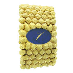 Piaget Lady's Yellow Gold Lapis Dial Wristwatch