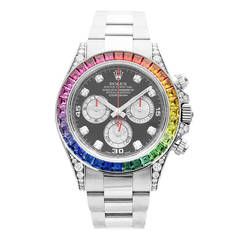Rolex White Gold Daytona Rainbow Chronometer Wristwatch Ref 116599
