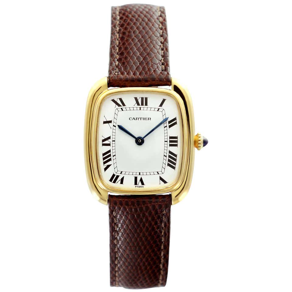 Cartier Yellow Gold Tank Gondole Automatic Wristwatch at 1stDibs