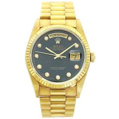 Rolex Yellow Gold Bloodstone Dial Day-Date Wristwatch Ref 18238
