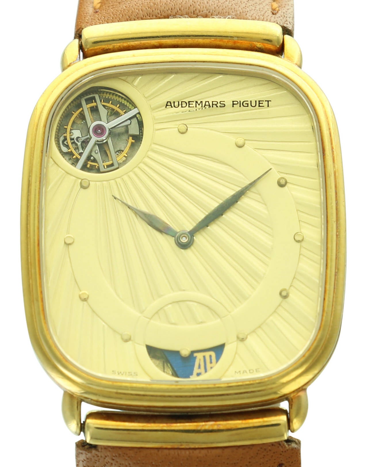 This Audemars Piguet Tourbillon Automatic was the first self winding tourbillon watch ever produced. In 1986 Audemars Piguet introduced the caliber 2870 movement used in this watch, not only making it the first automatic tourbillon, but also making