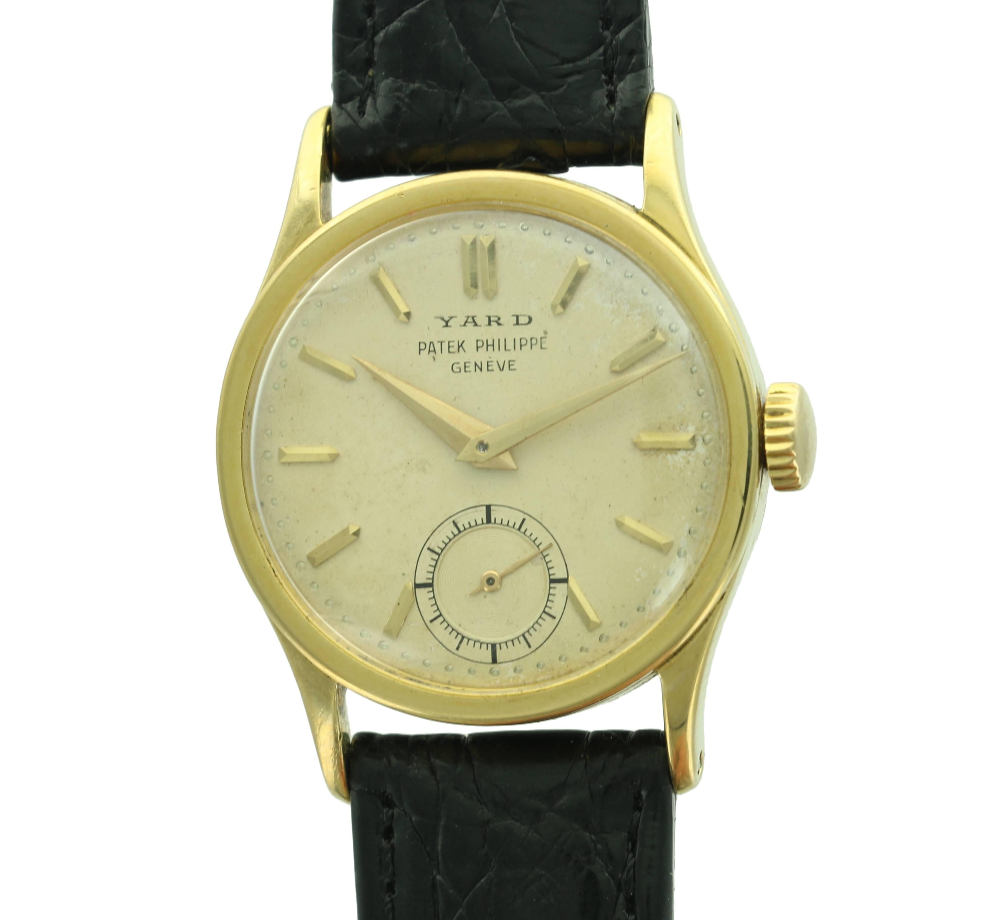 The Patek Philippe Calatrava reference 96 is a classic model with a simple and elegant design and is bit smaller than many of the other Calatrava models. This particular 96J is in excellent condition and was originally sold by Yard and is stamped