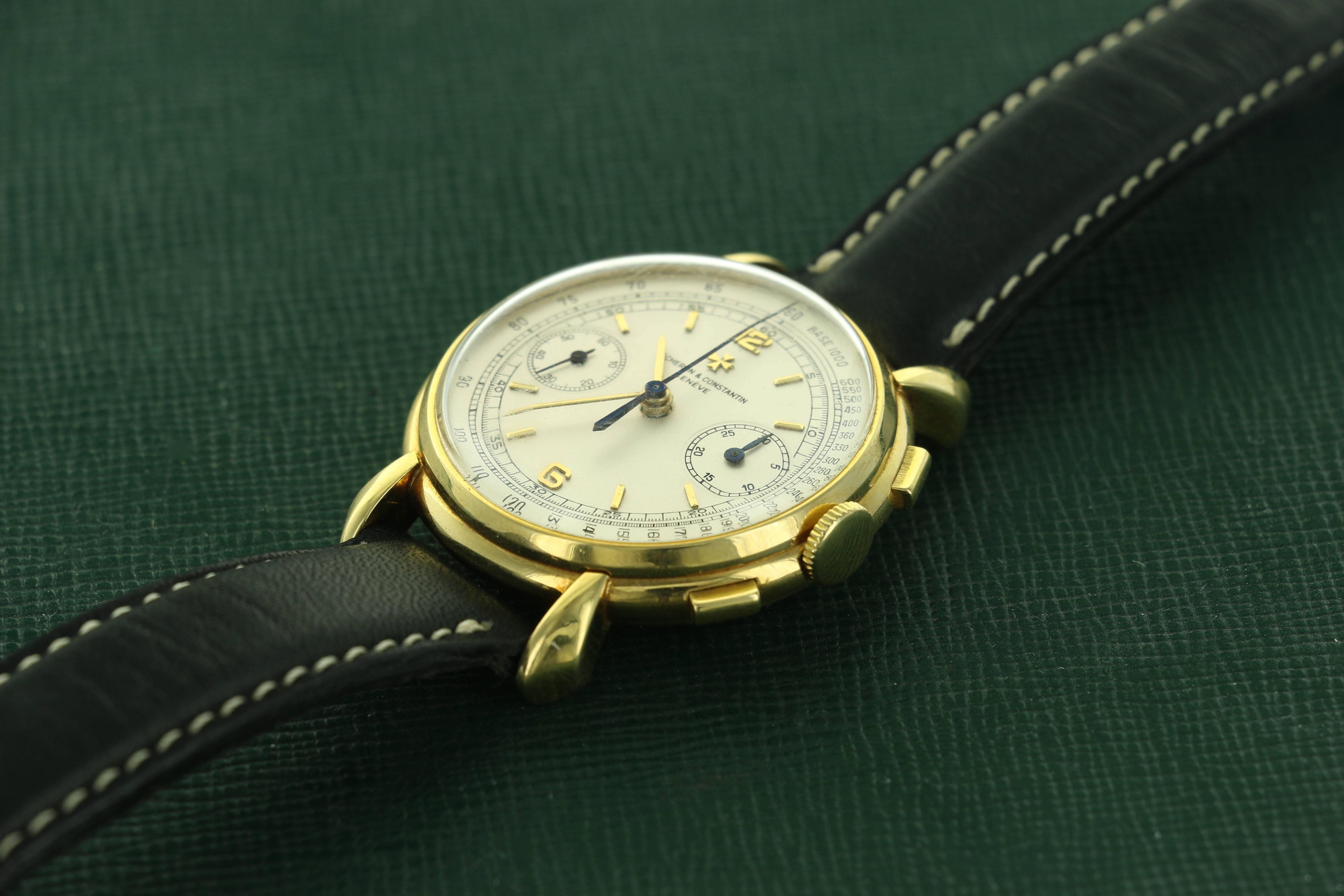 Vacheron yellow gold Constantin Chronograph Wristwatch ref 4178 1
