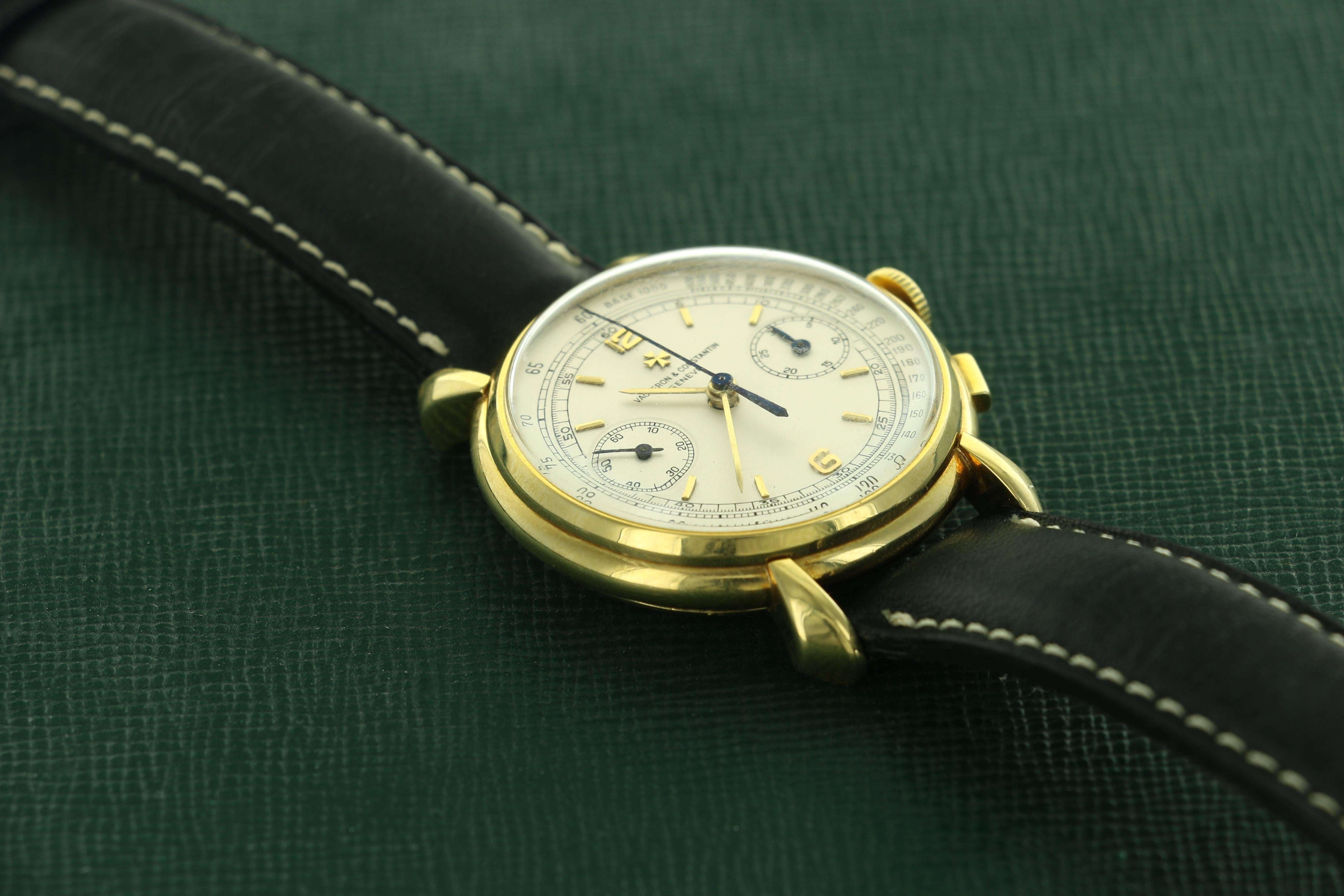 Men's Vacheron yellow gold Constantin Chronograph Wristwatch ref 4178