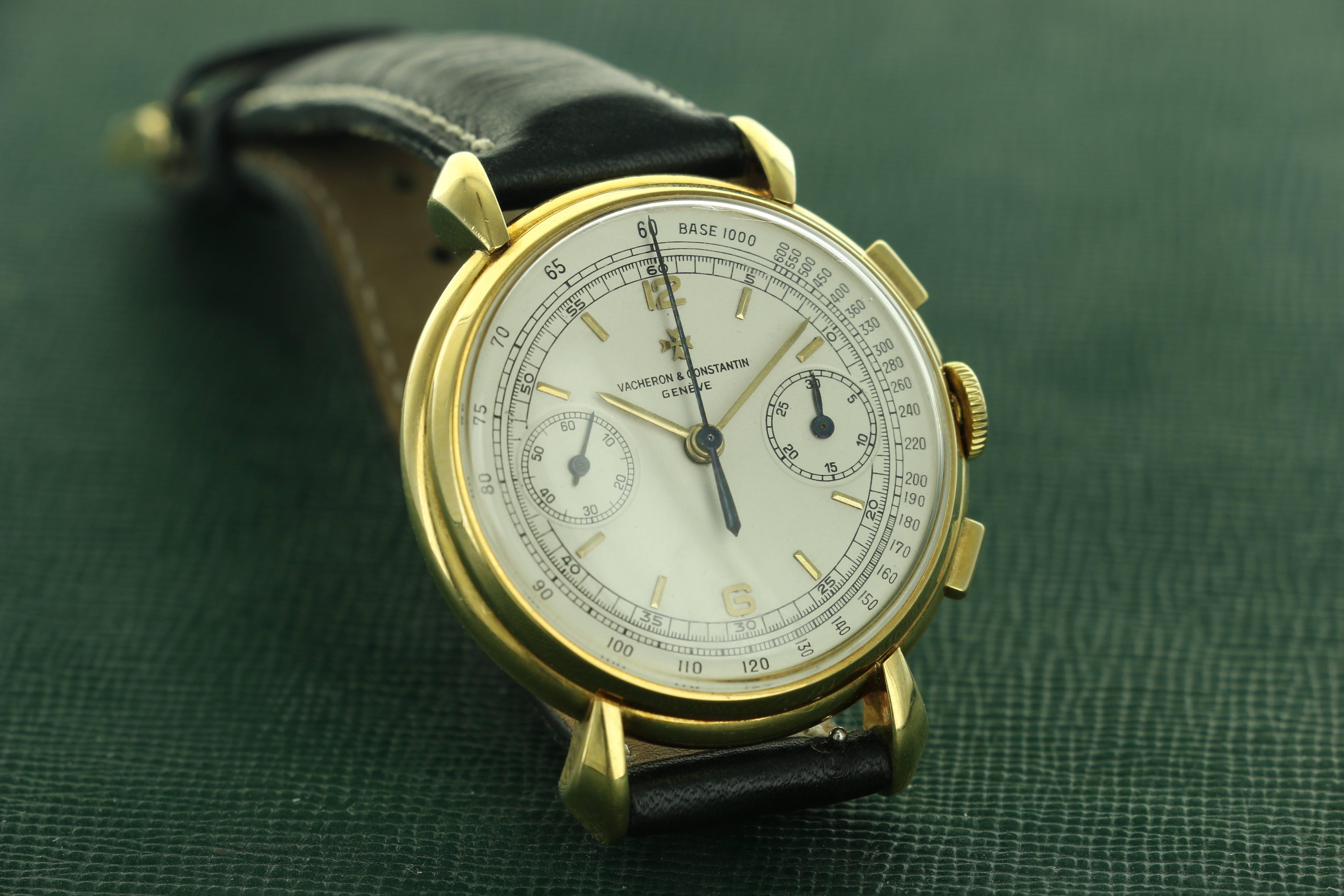 Vacheron yellow gold Constantin Chronograph Wristwatch ref 4178 2