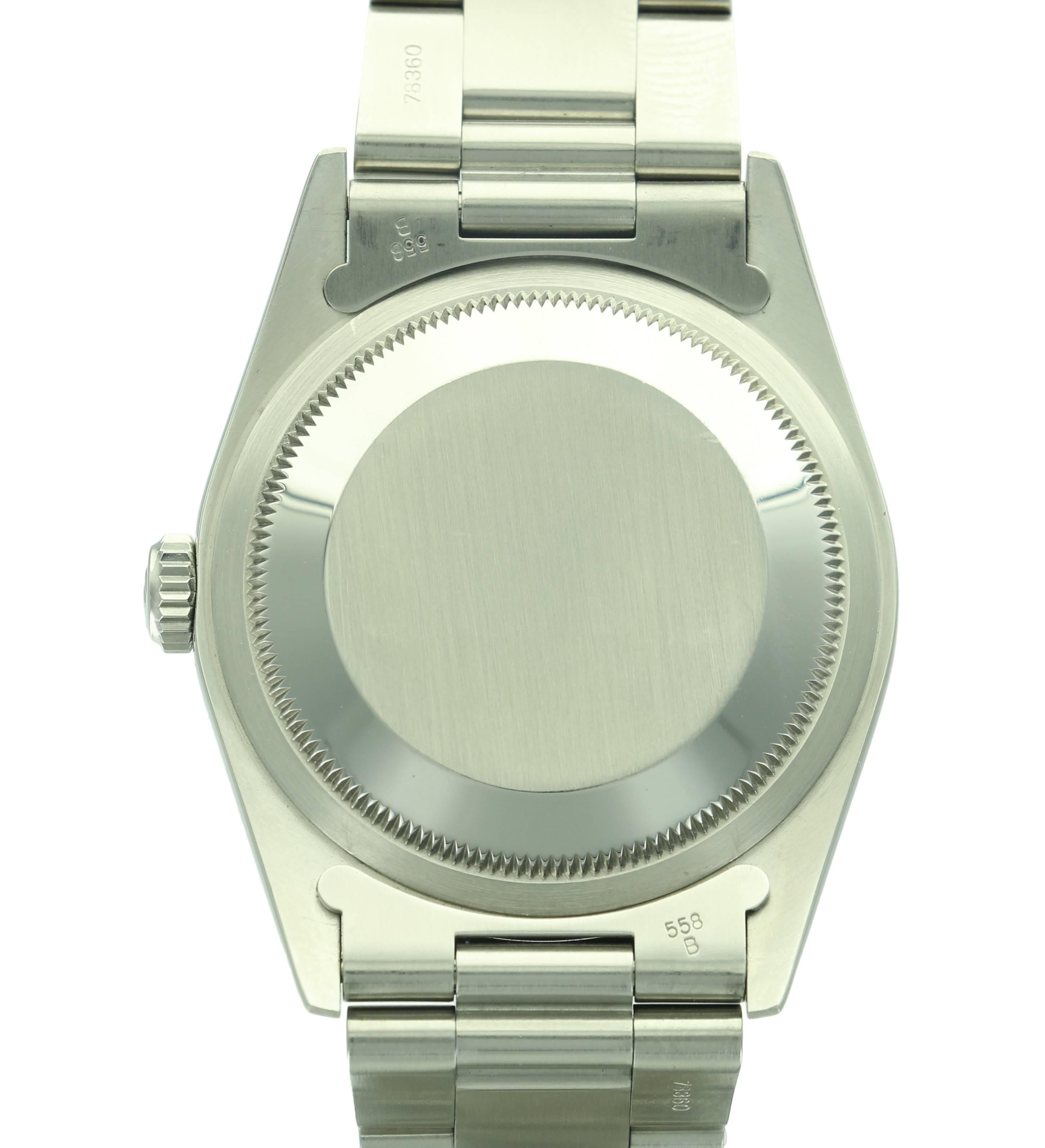 Rolex Tiffany & Co. stainless steel Explorer wristwatch Ref 14270 In Excellent Condition In Beverly Hills, CA