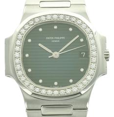 Patek Philippe platinum diamond Nautilus Wristwatch ref 3800