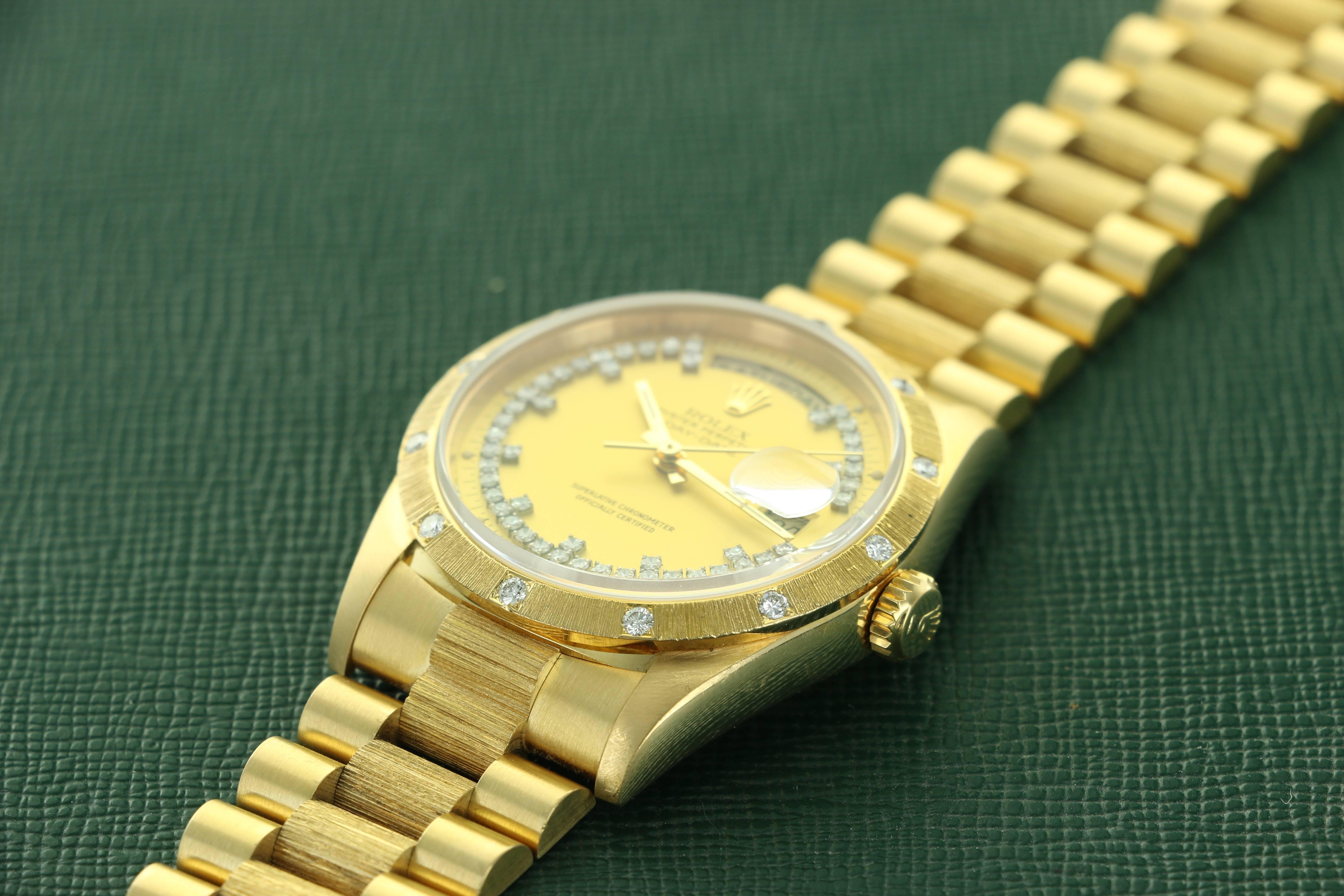 Rolex Day-Date, Ref. 18308 with Diamond Dial For Sale 3