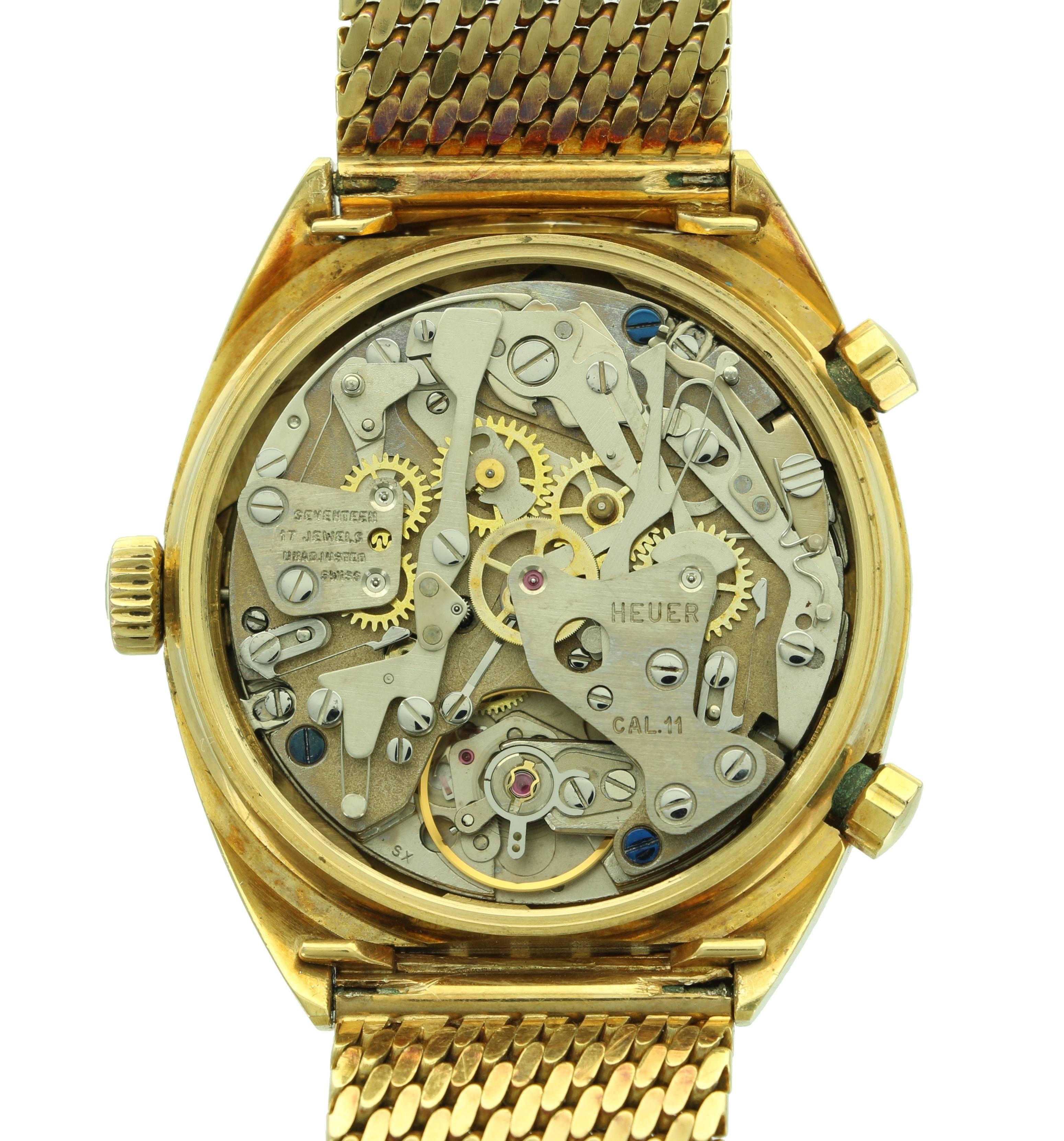 Men's Yellow Gold Heuer Carrera, ref. 1158CH