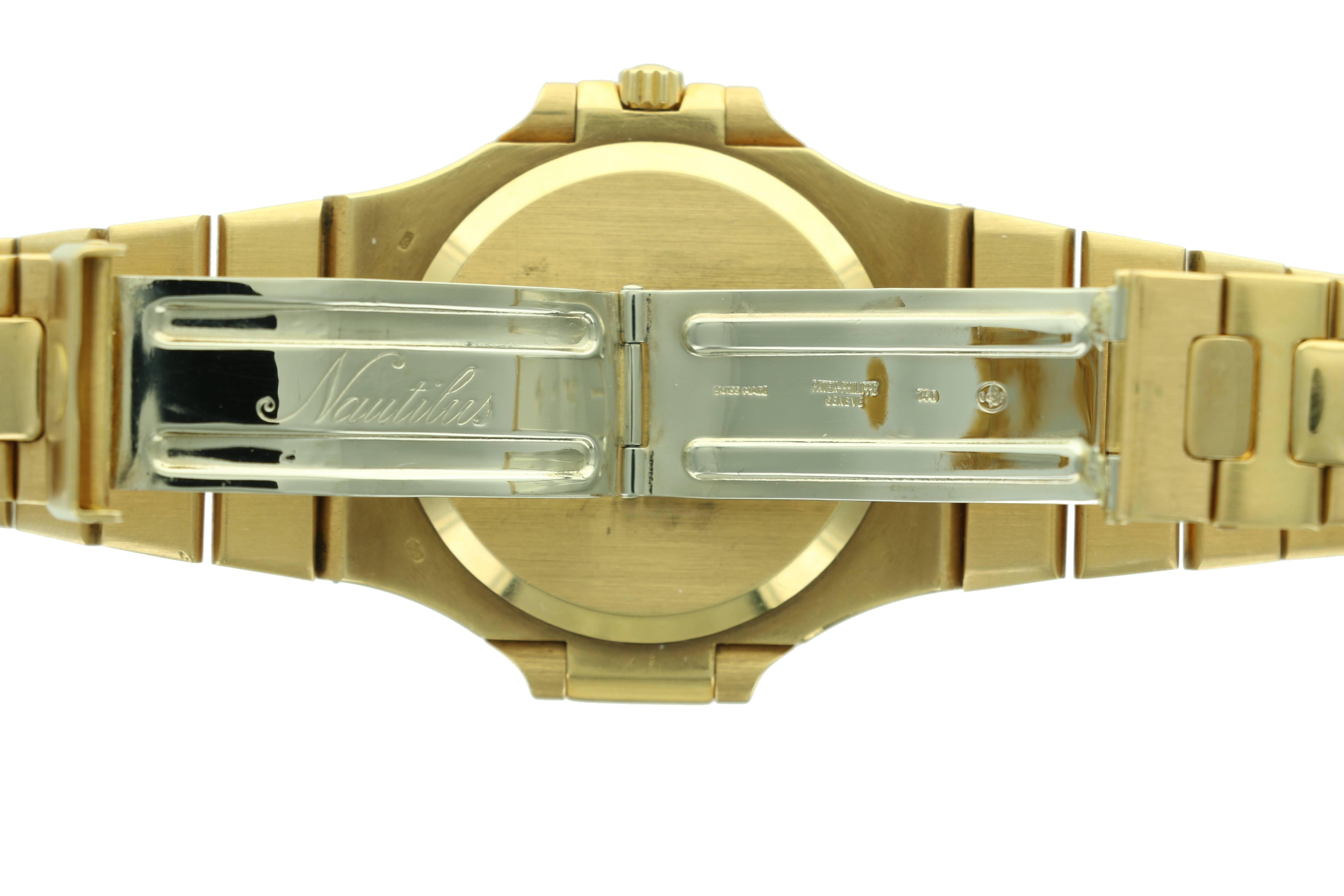 Patek Philippe Yellow Gold Nautilus Wristwatch Ref 3700 1